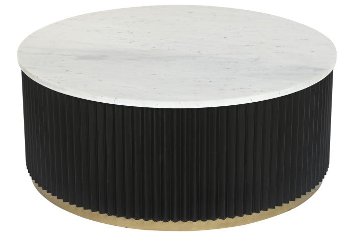 COFFEE TABLE METAL MARBLE 80X80X40 BLACK