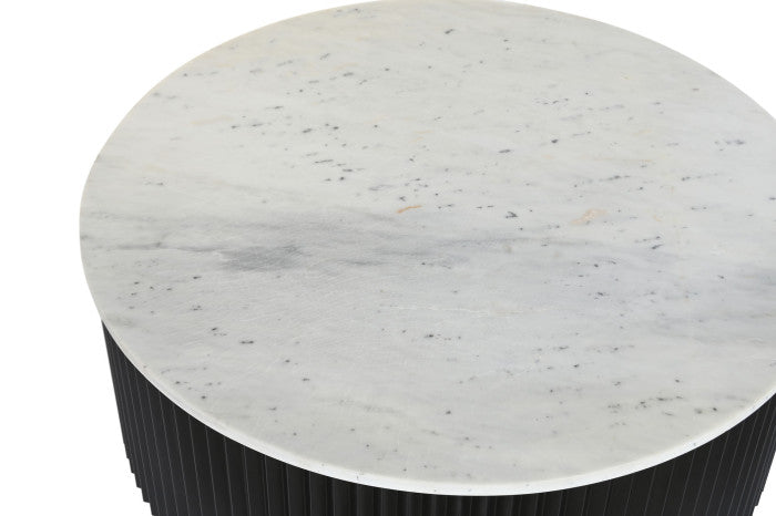 COFFEE TABLE METAL MARBLE 80X80X40 BLACK