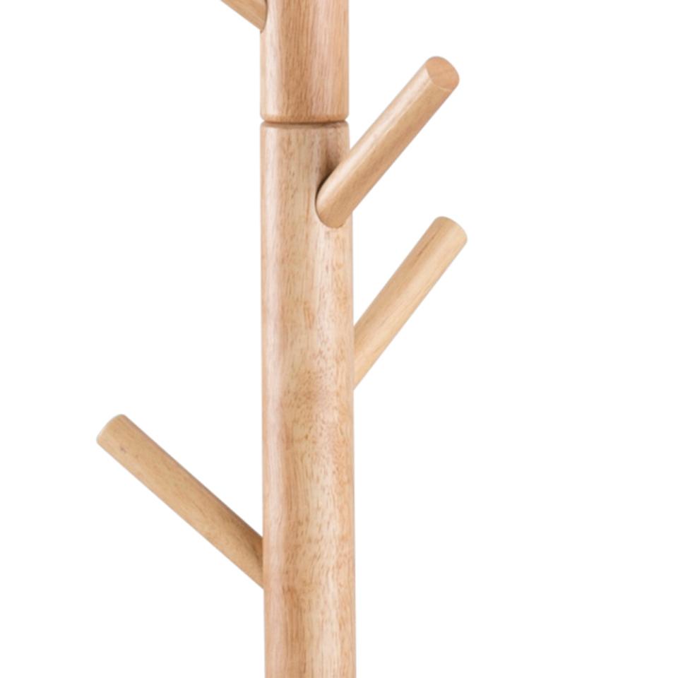 Bremen coat hanger, frame and base NC lacquered rubberwood, with asymmetrical detail, 51x45x176 cm