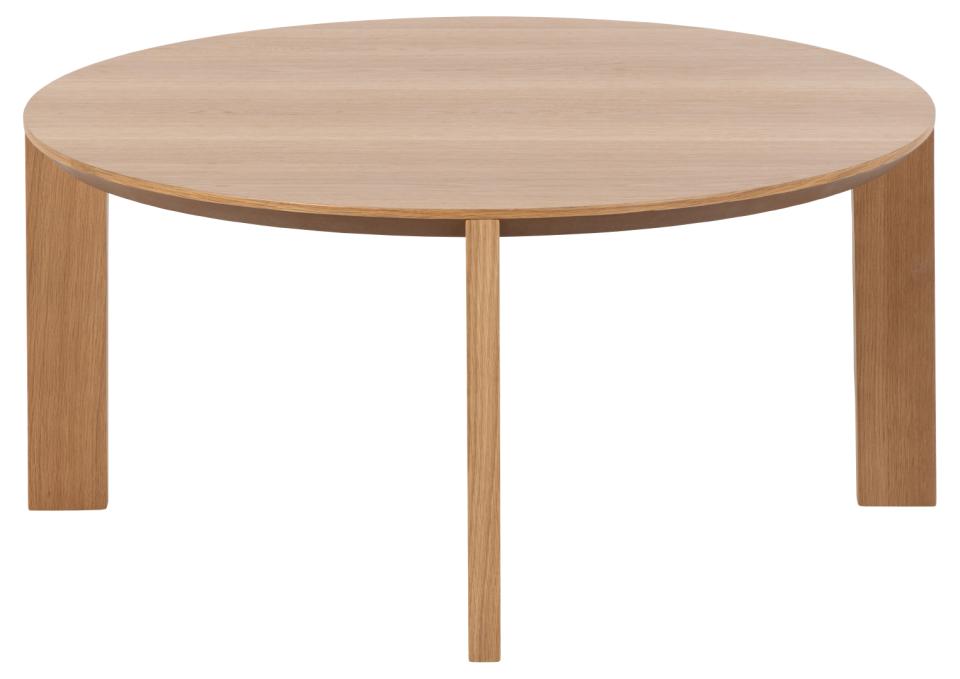 Maxime round coffee table, top matt oak PU lacquered veneer, base matt oak NC lacquered veneer, Ø90x42 cm