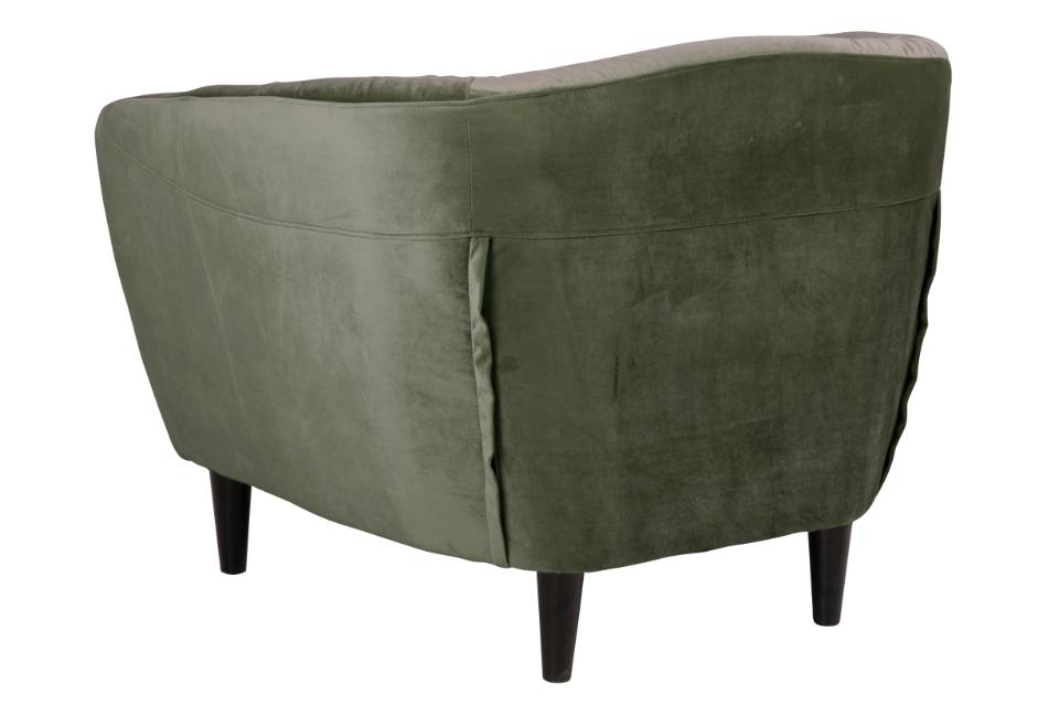 Ria 1-seater, Vic fabric forest green 68AC, base black NC lacquered rubberwood, with pocket springs and tuftings, 97x84x78 cm