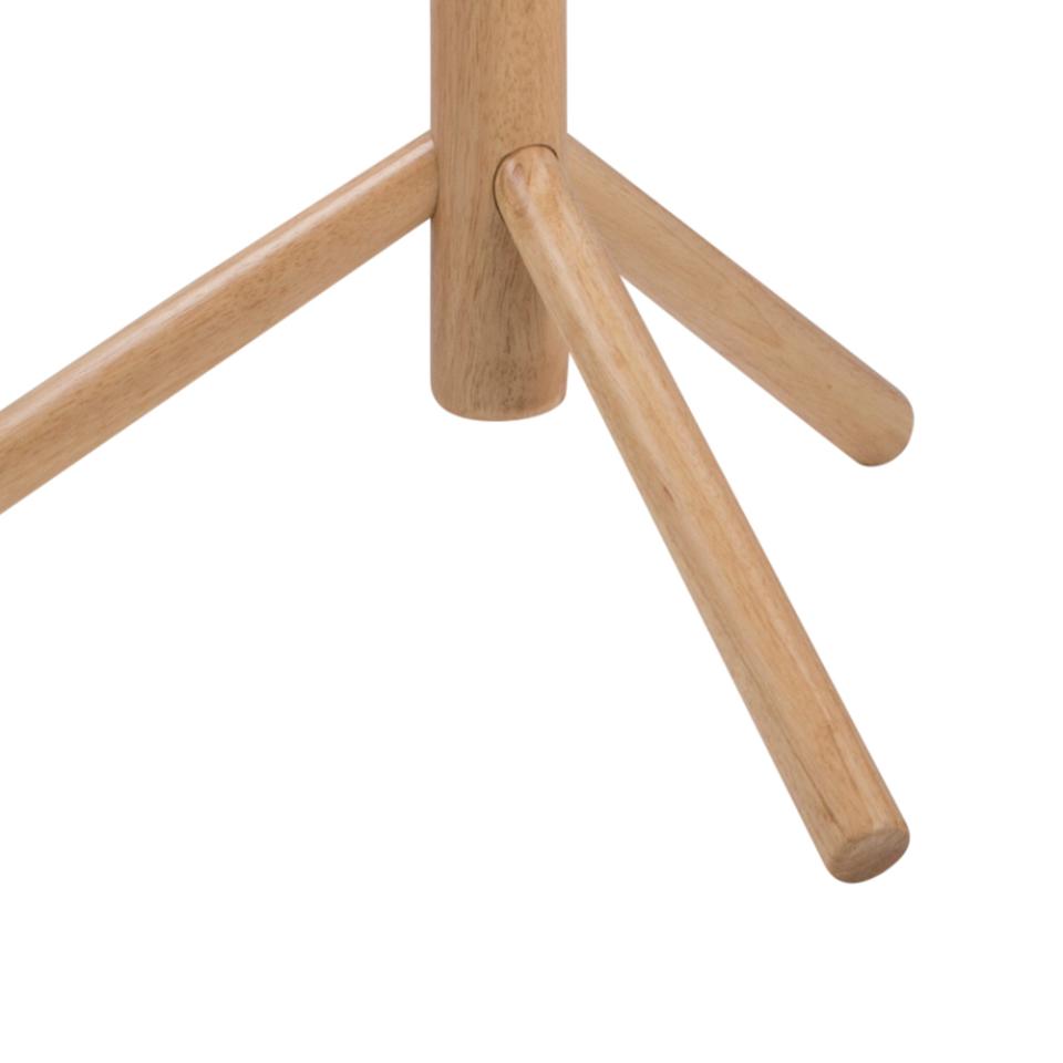 Bremen coat hanger, frame and base NC lacquered rubberwood, with asymmetrical detail, 51x45x176 cm