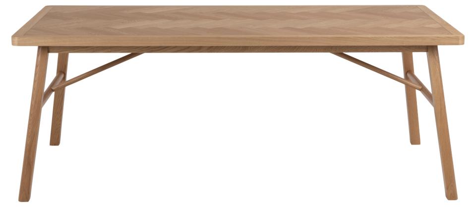 Galway rectangular dining table, top matt oak PU lacquered veneer, base matt oak NC lacquered, with herringbone, 200x100x75 cm