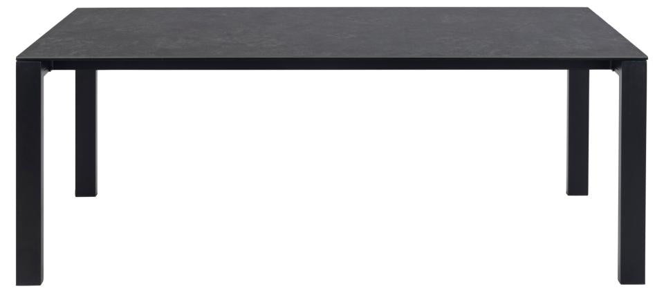 Brentford rectangular dining table, top black Fairbanks rough ceramic, base matt black rough powder coated steel, 200x90x75 cm