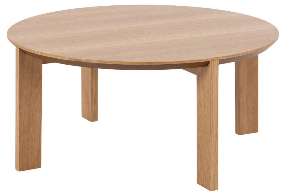 Maxime round coffee table, top matt oak PU lacquered veneer, base matt oak NC lacquered veneer, Ø90x42 cm