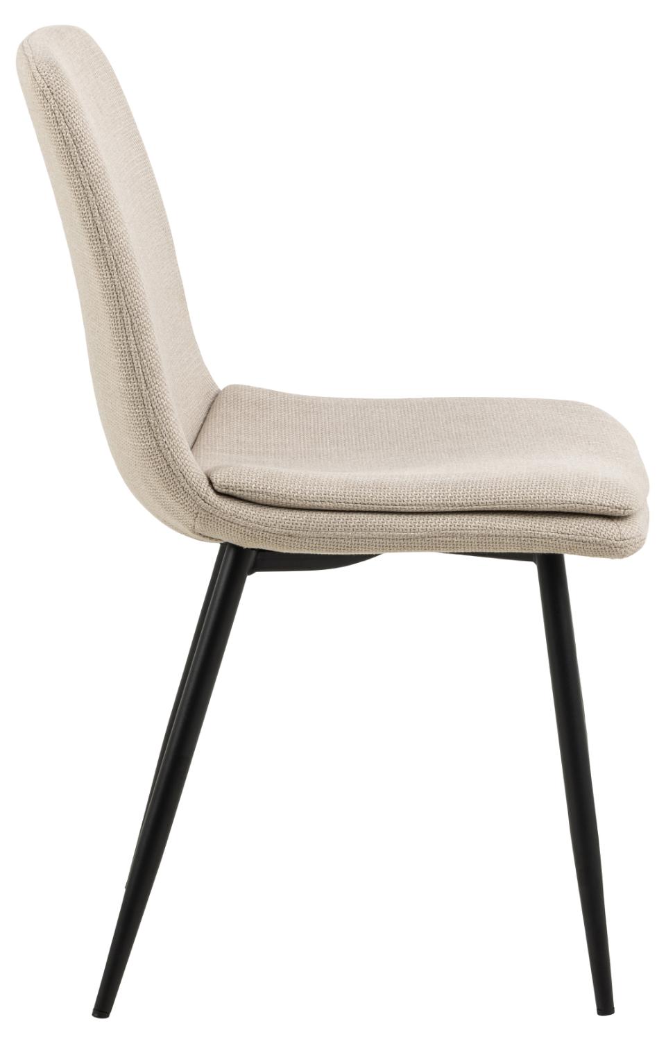 Becca dining chair, Basel fabric beige 24, base matt black rough powder coated steel, box 4 pcs