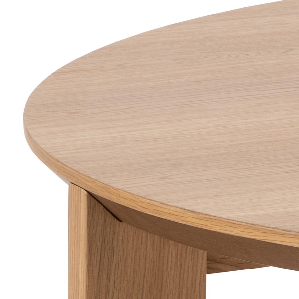 Maxime round coffee table, top matt oak PU lacquered veneer, base matt oak NC lacquered veneer, Ø90x42 cm