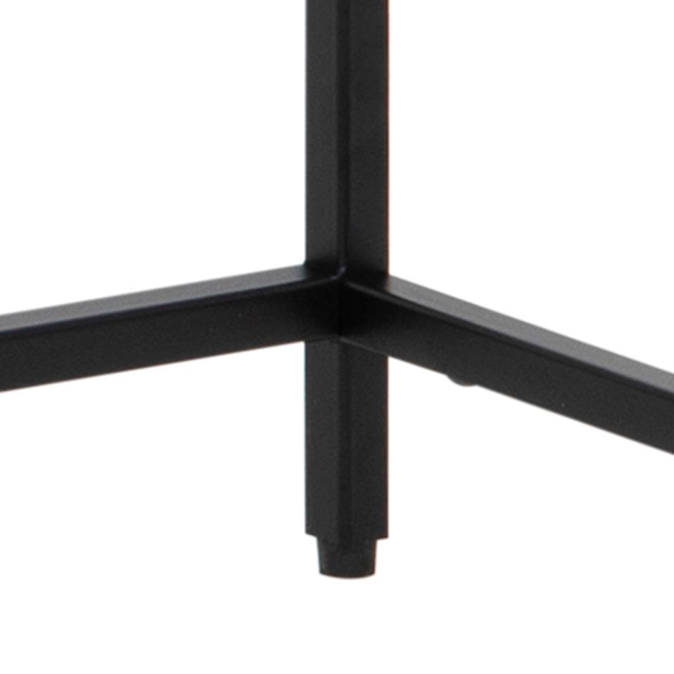 Newcastle rectangular console table, top, shelf and base matt black rough powder coated steel, 100x35x79 cm