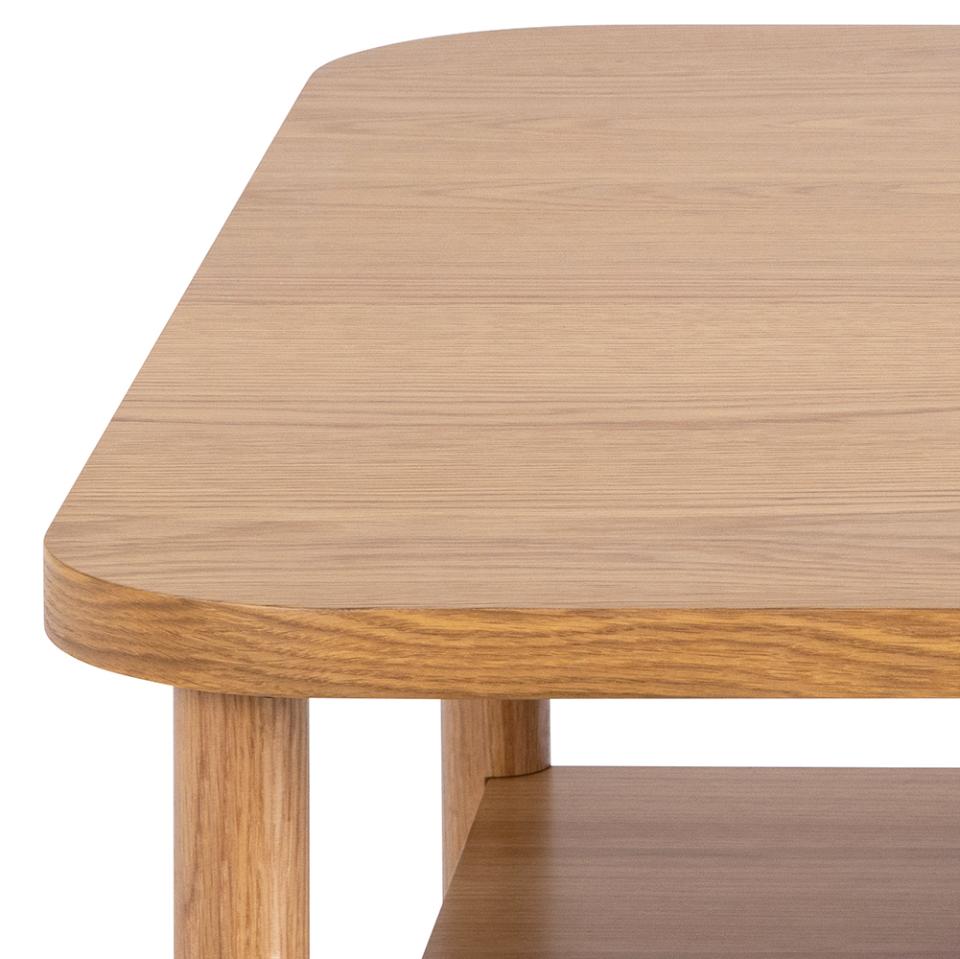 Banbury square coffee table, top and shelf oak PU lacquered veneer, base NC lacquered oak, 90x90x42 cm