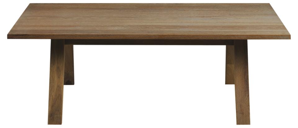 A-Line rectangular coffee table, top smoke PU lacquered oak veneer, base smoke NC lacquered oak veneer, 130x70x45 cm