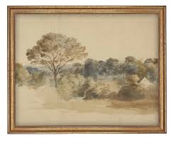 Pintura de paisagem rústica antiga em tons neutros | Arte de parede neutra vintage | Download digital para impressão | 5-26 