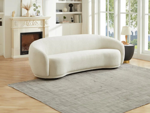 3-seater sofa in Beige bouclé Fabric - BOVANA by Pascal Morabito
