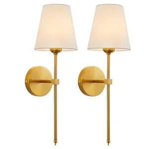 2-Pack Wireless Wall Sconces Gold